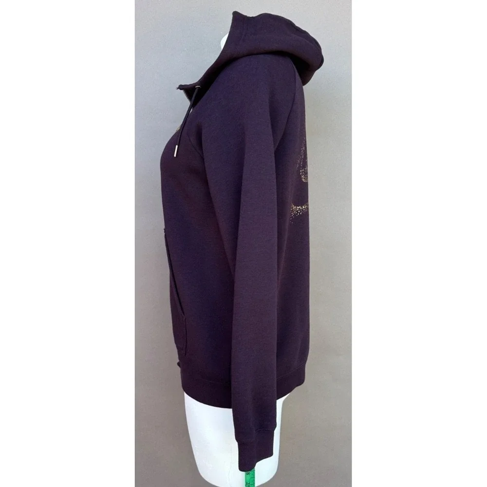 Nike Hoodie Womens M Fleece Rally Funnel Neck Hoodie Sweatshirt Purple Pockets‎